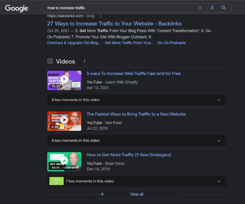 Use images and video - results