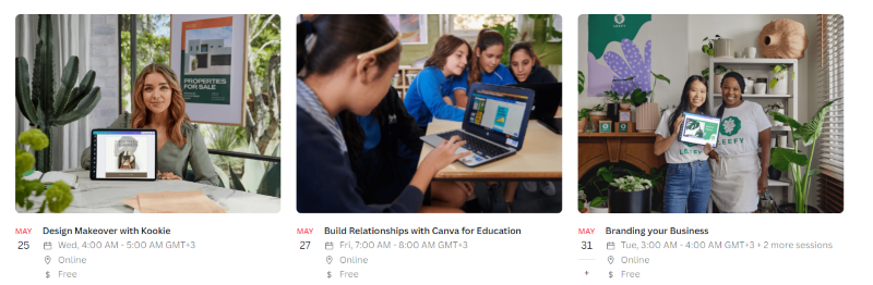 Webinars on relevant topics. Also free