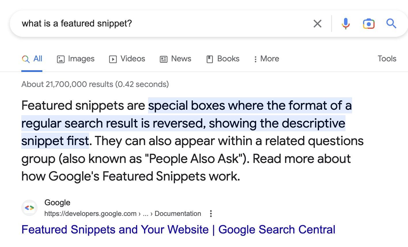 featured snippet