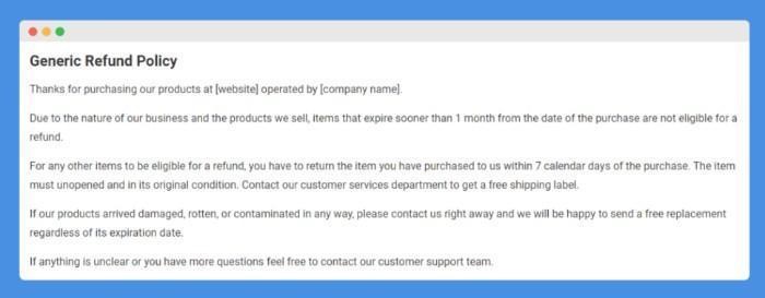 Include a Refund Policy