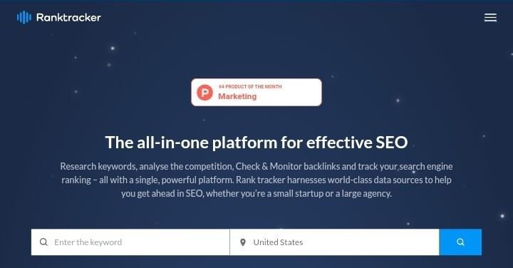 Ranktracker page