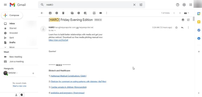 HARO-Help A Reporter Out Outreach