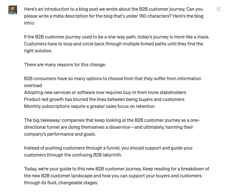 Blog post with ChatGPT