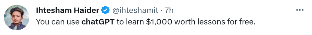 You can use chatGPT to earn $1000 worth lessons for free