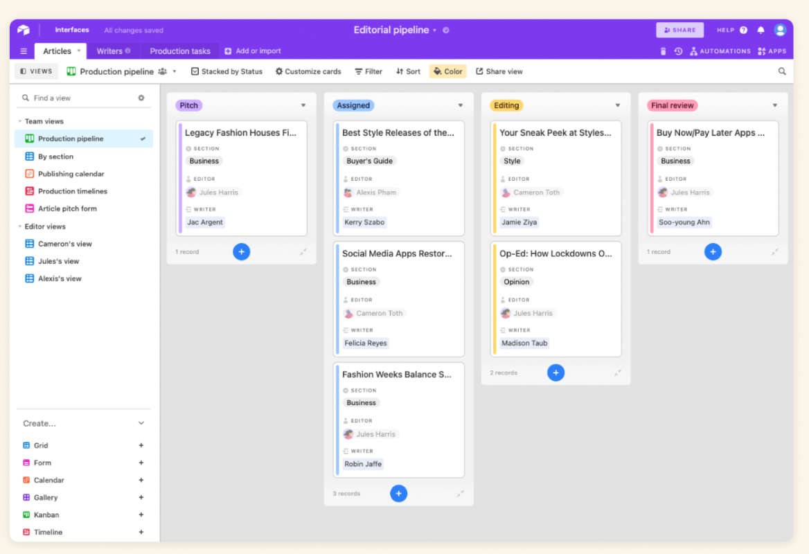 Airtable (cloud project management software)