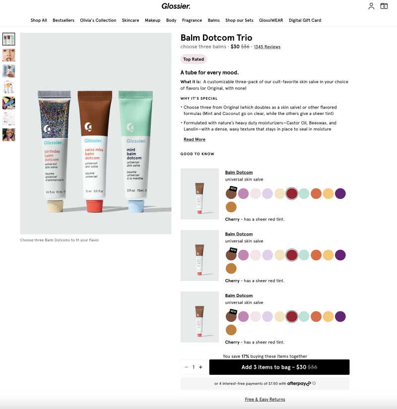 Glossier - product example