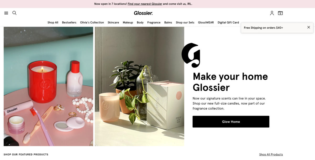 Glossier: Hero Your Products