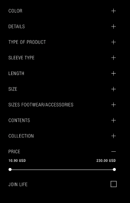 Zara - filters