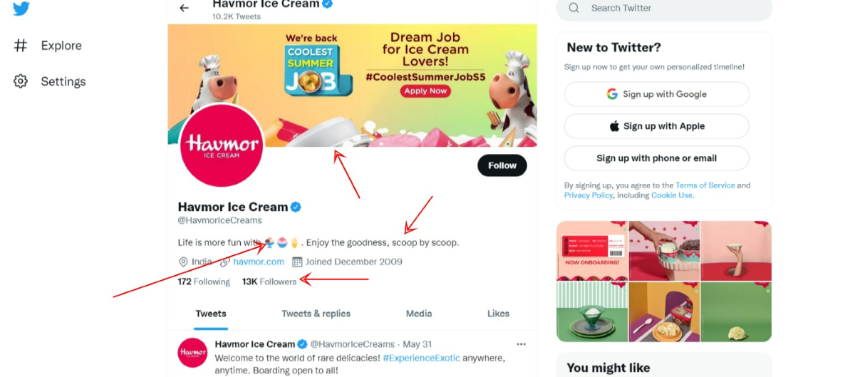 Havmor Icecream twitter