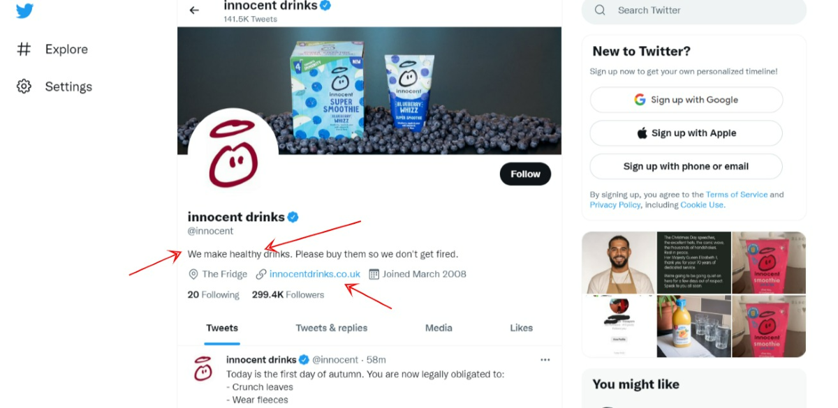 Innocent twitter