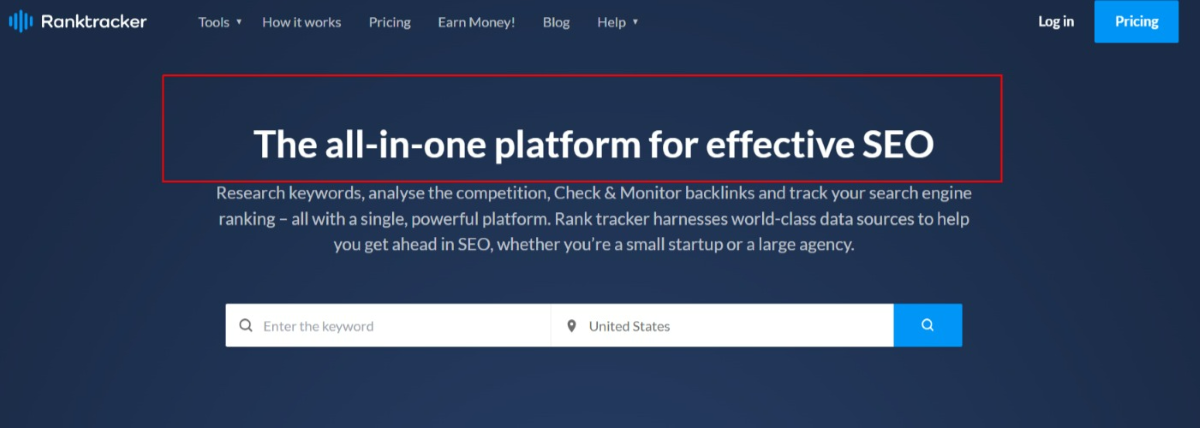 Ranktracker tool