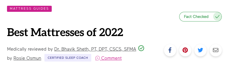 Best Mattresses of 2022
