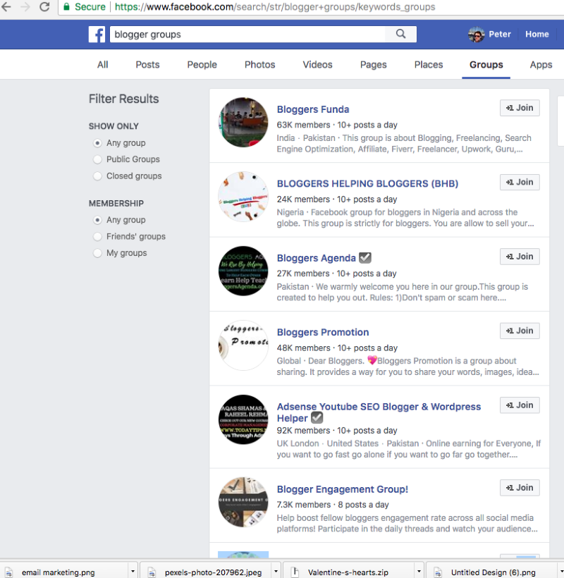 Be active in the Facebook community