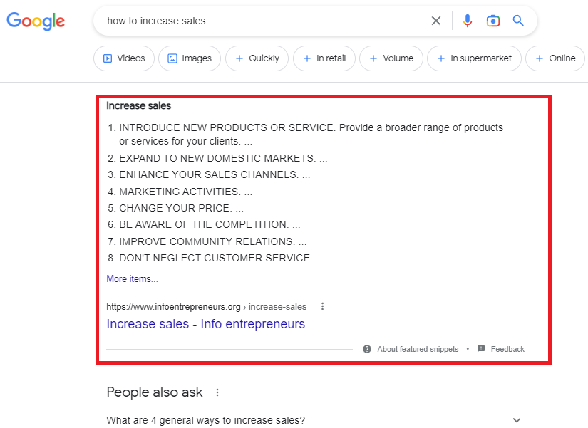 Featured Snippets and Rich Snippets can help improve your click-through rate