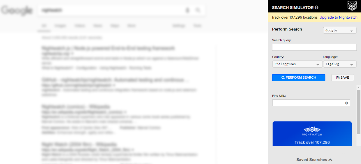 Nightwatch SEO Search Simulator