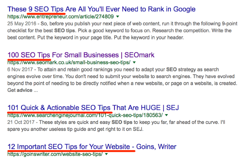 SERP Results