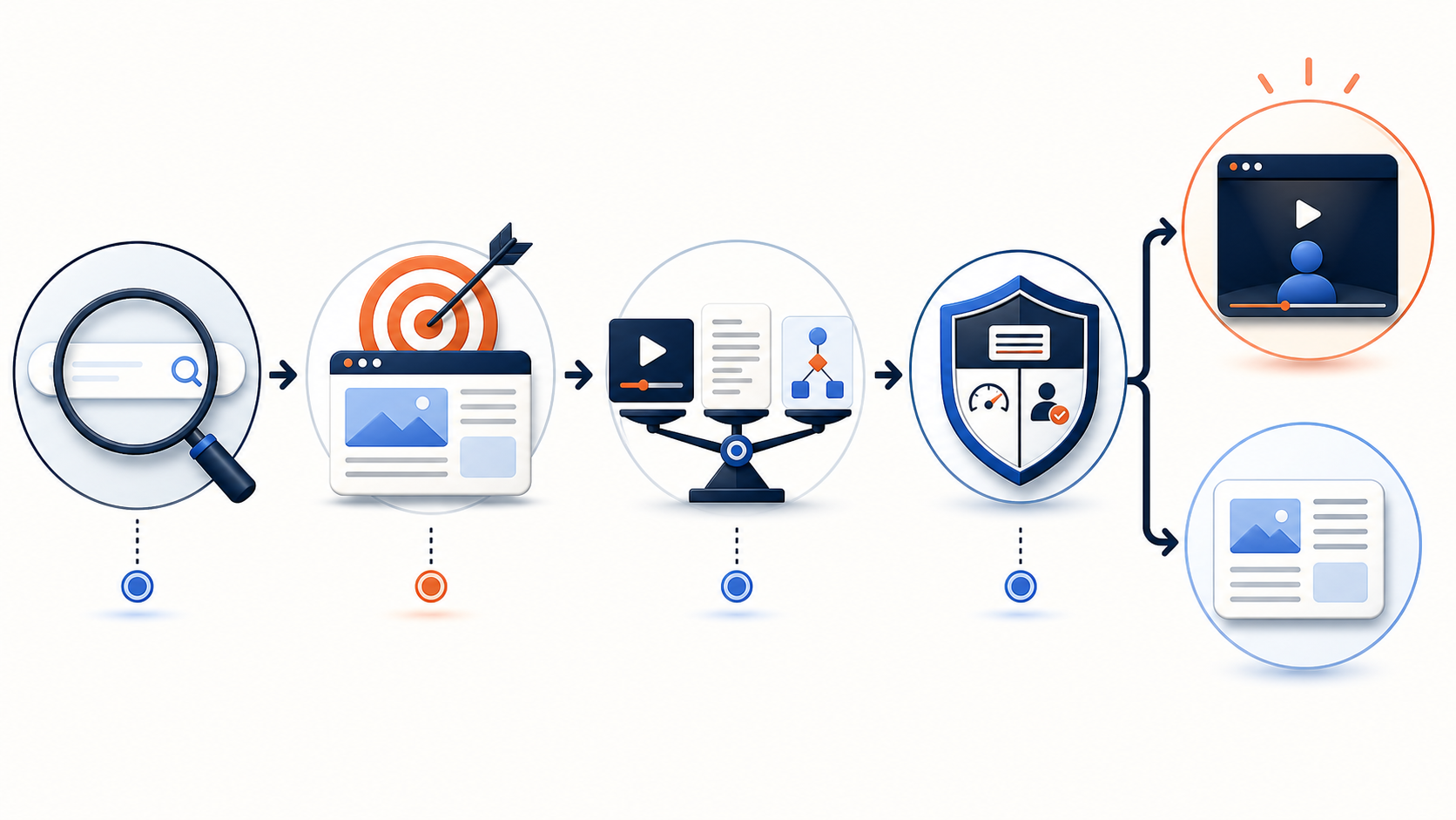 A visual decision path from search intent to publication choice.