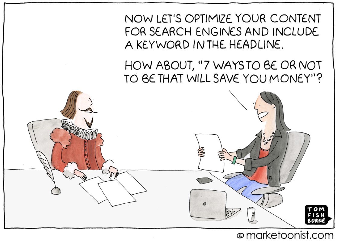 Funny meme about keywords in headlines