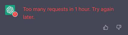 Too many requests in the last 1 hour
