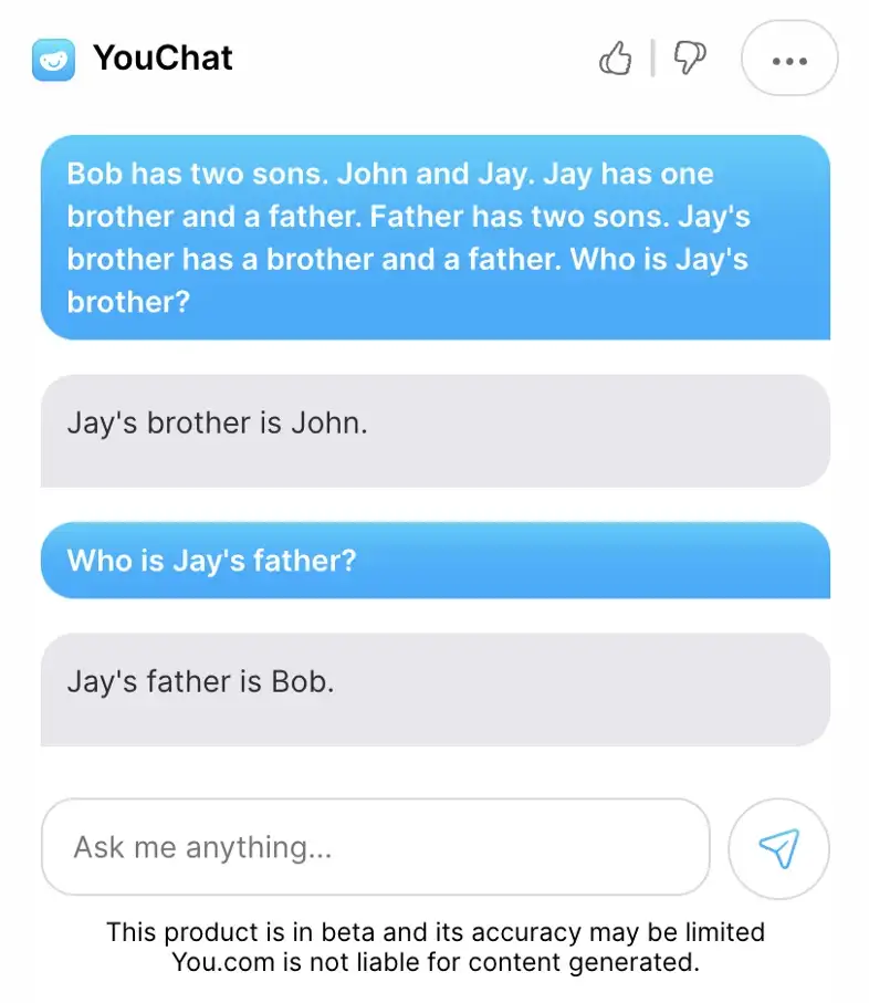 Use Youchat to generate the right answers for logical reasoning questions