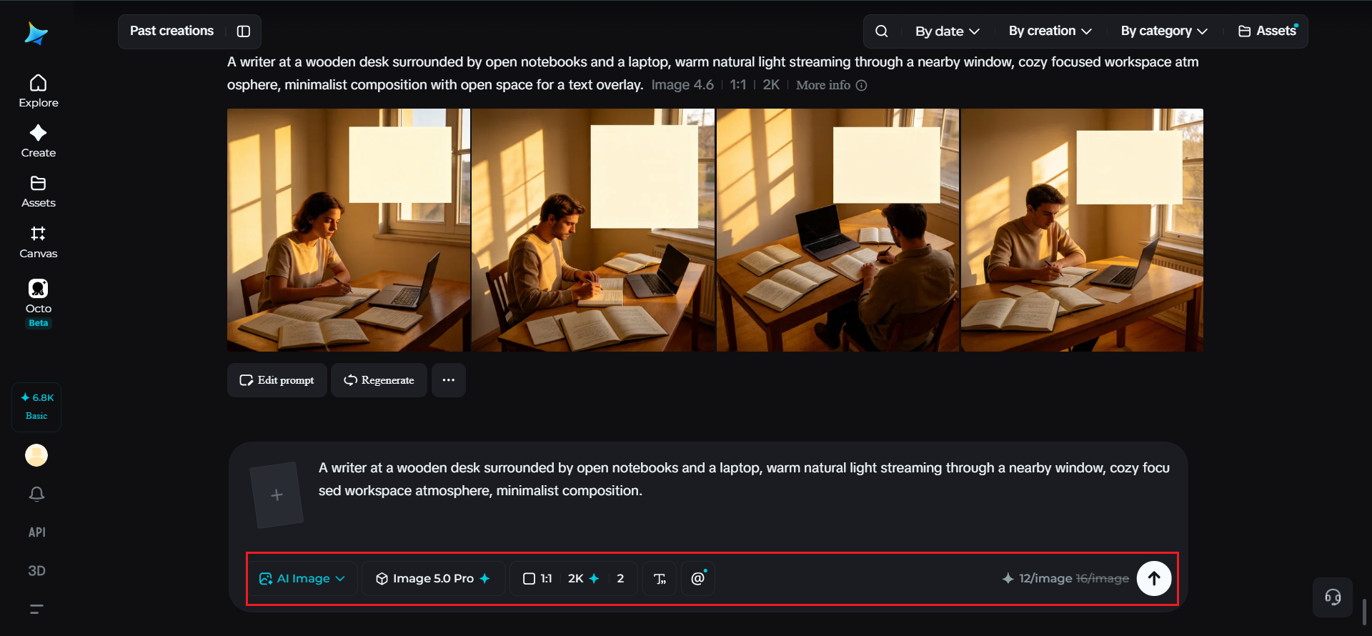 Adjust parameters and generate