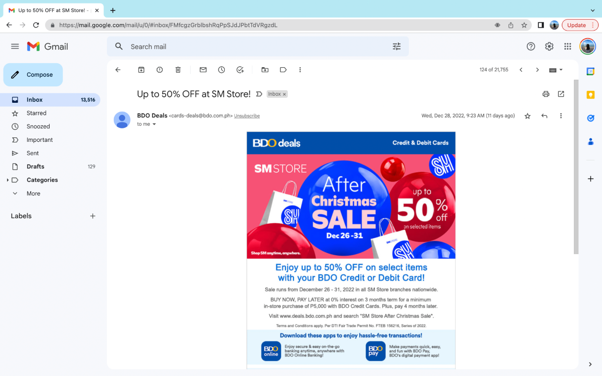 Example of mutual benefit and reciprocity offered by a bank with the use of their credit card