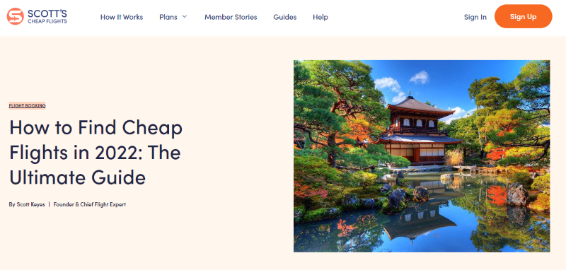 Screenshot of: How to find cheap flights in 2022