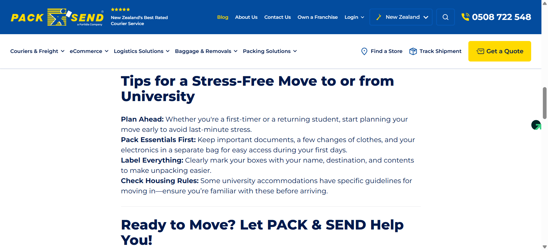 Blog page