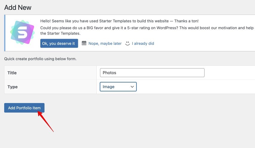 Add Portfolio Items to Your Website