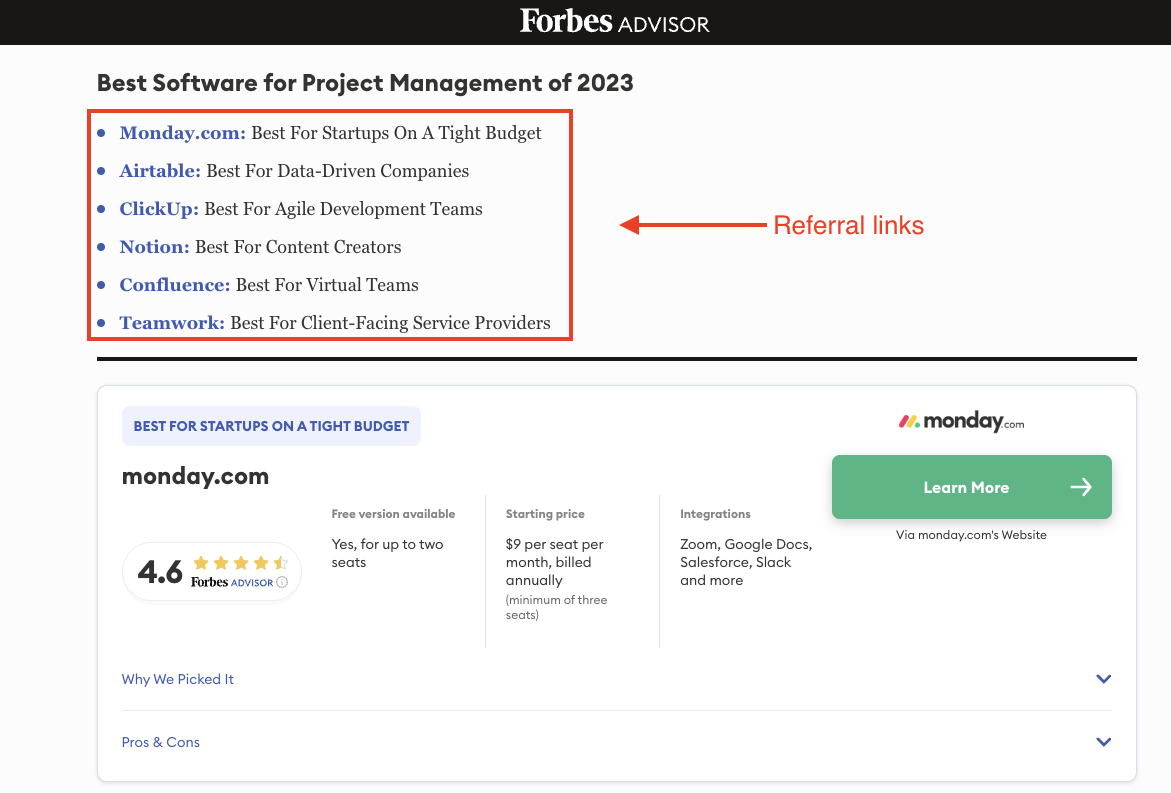 Referral traffic