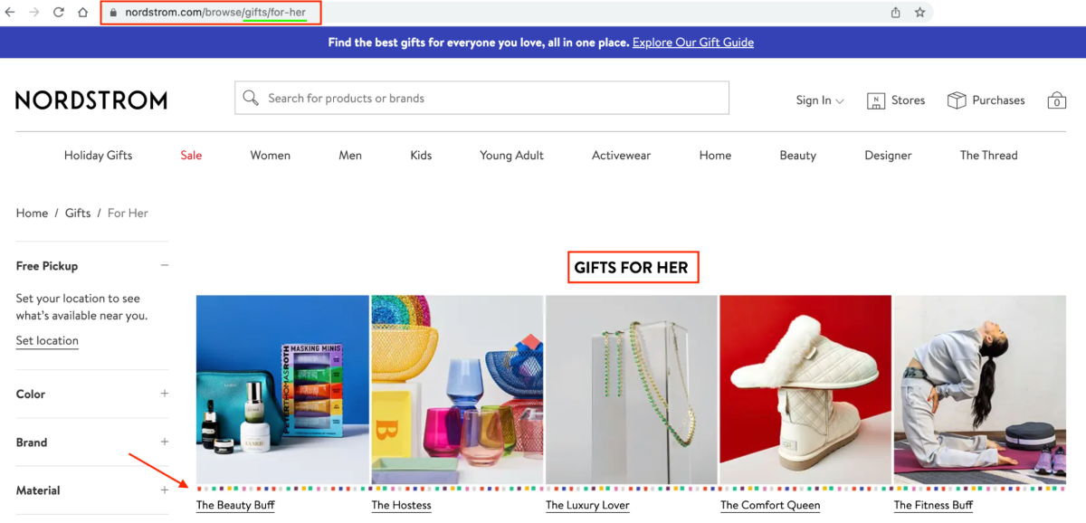 Nordstrom - link example