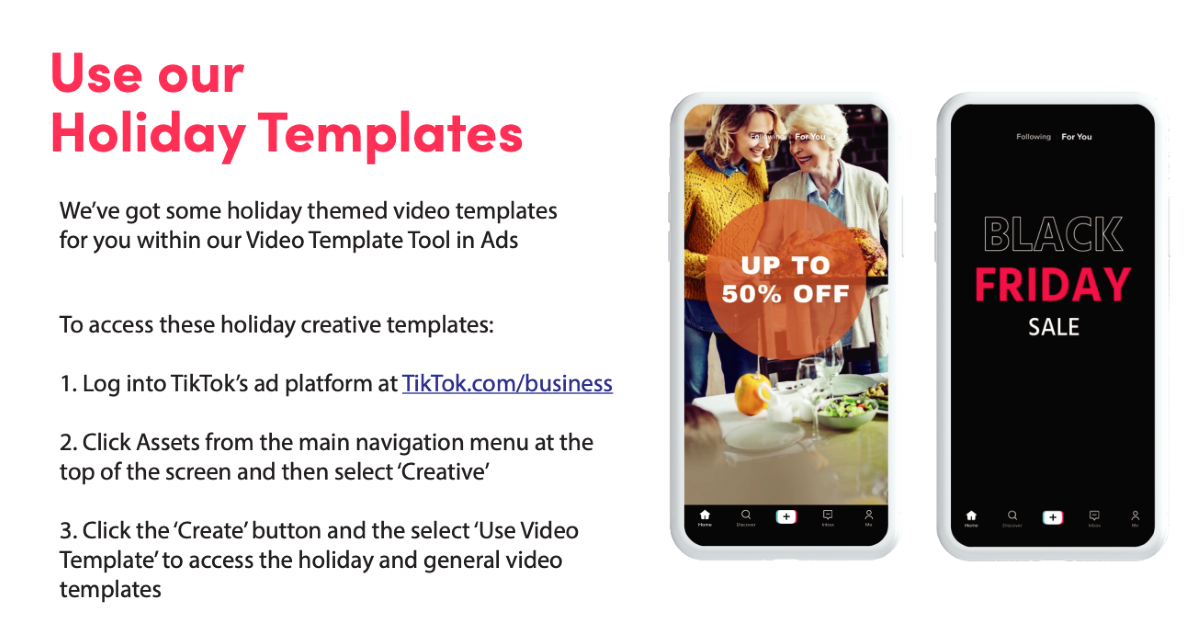 TikTok also offers easy-to-use holiday templates to keep the holiday spirit high