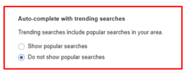 Steps to turn off trending searches in Chrome on a PC