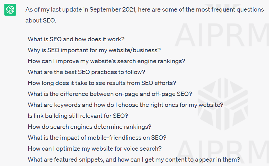 What are the more frequent questions about SEO?