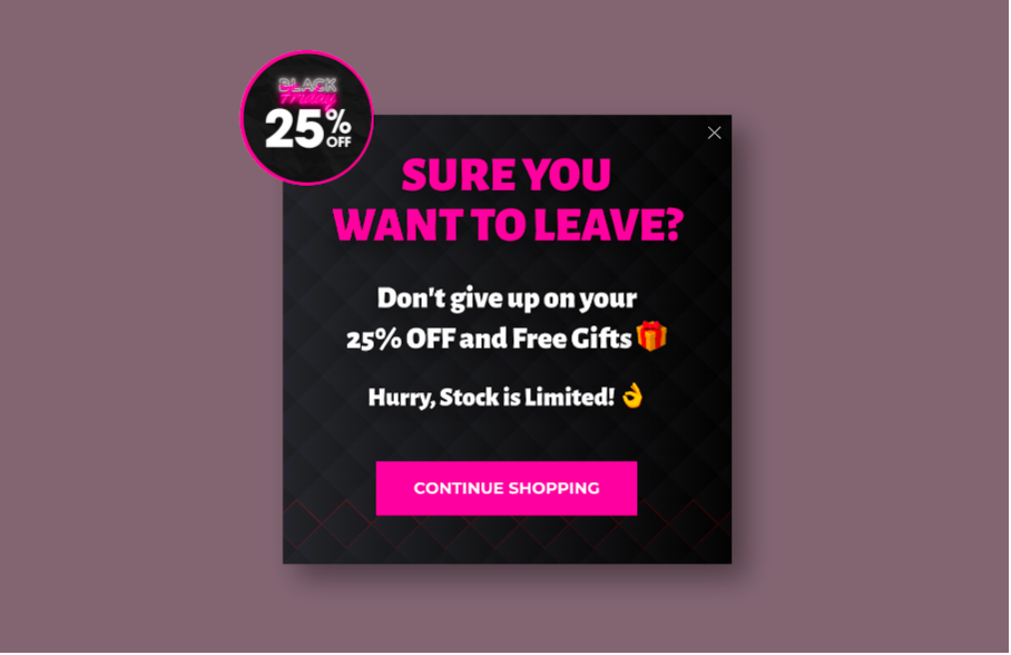 Exit pop-ups
