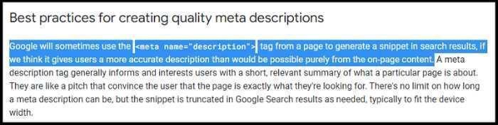 Best practices for creating quality meta descriptions