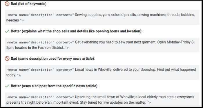 Write Quality Descriptions