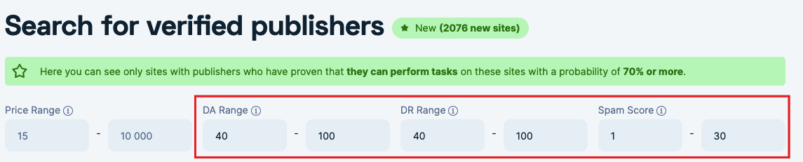 The choice of the donor’s site metrics