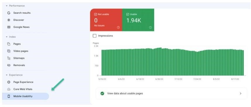 Mobile Usability from Search Console