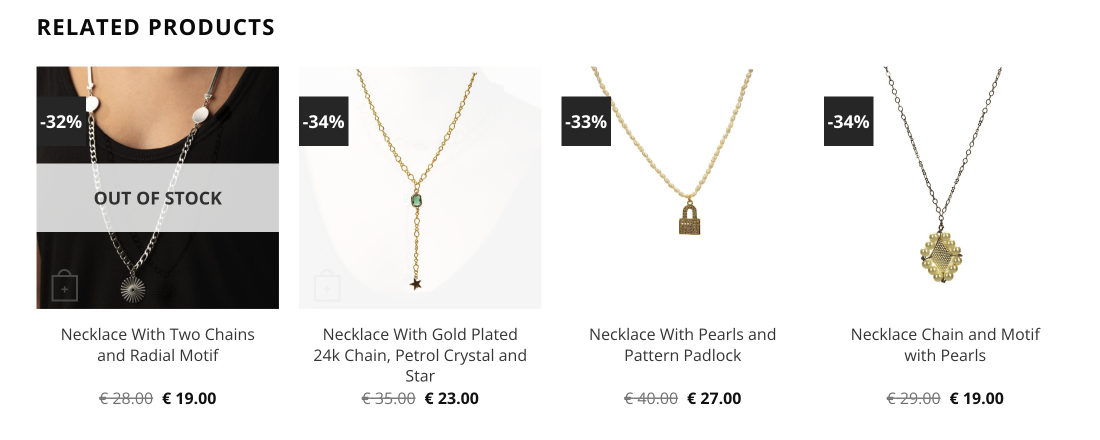related products section on a single product page