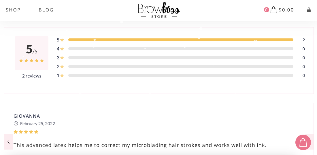 user reviews and product ratings on the single product page
