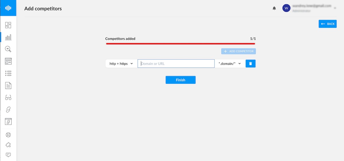 Add competitors in Rank Tracker
