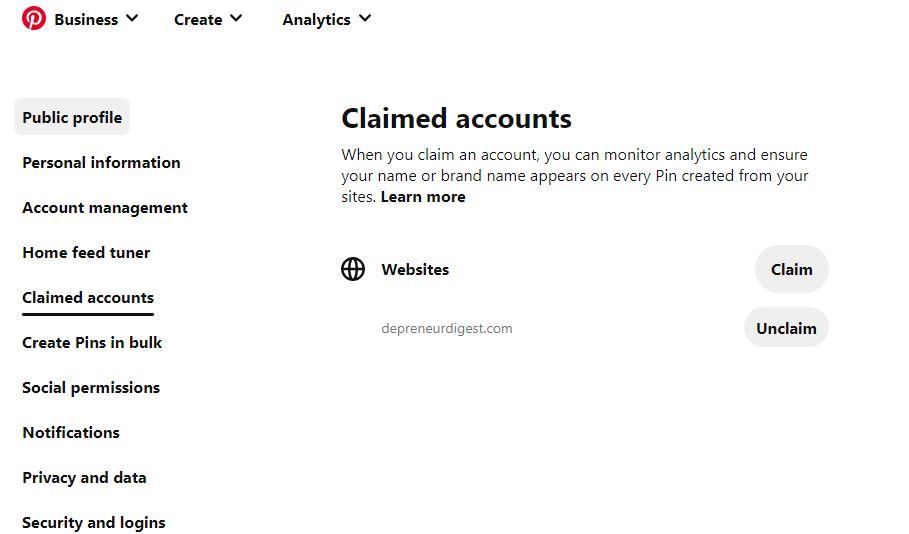 Claim Your Website