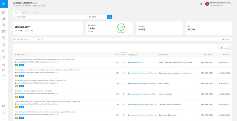 Backlink Checker Tool Screenshot