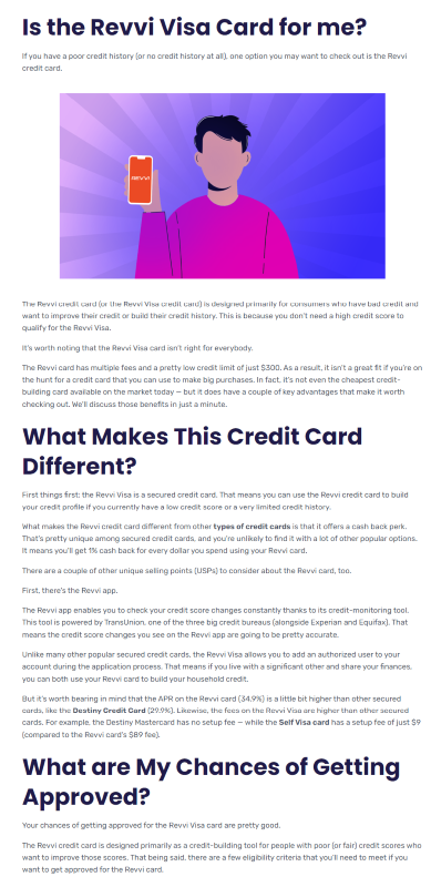 Revvi credit card