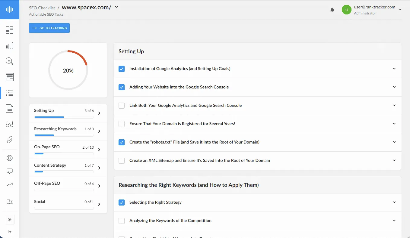 SEO checklist tool