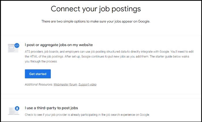 Connect your job posting