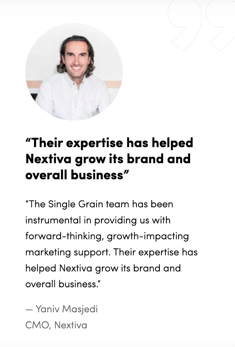 Their expertise has helped Nextiva grow its brand and overall business