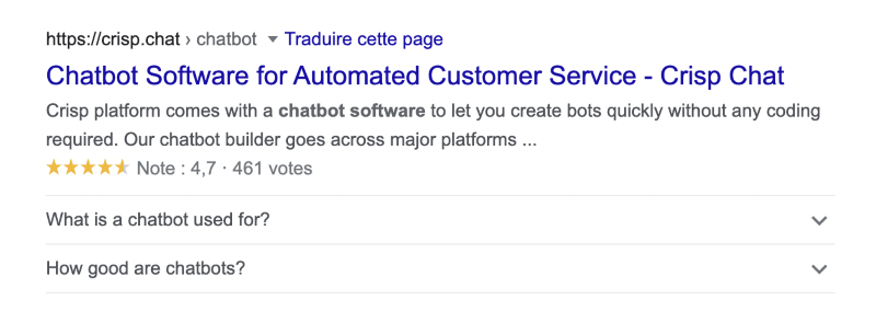 SERP features by using schema.org markup