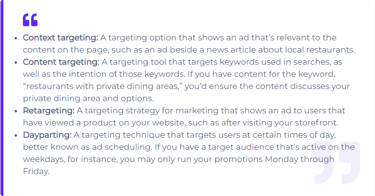 Leverage other targeting alternatives